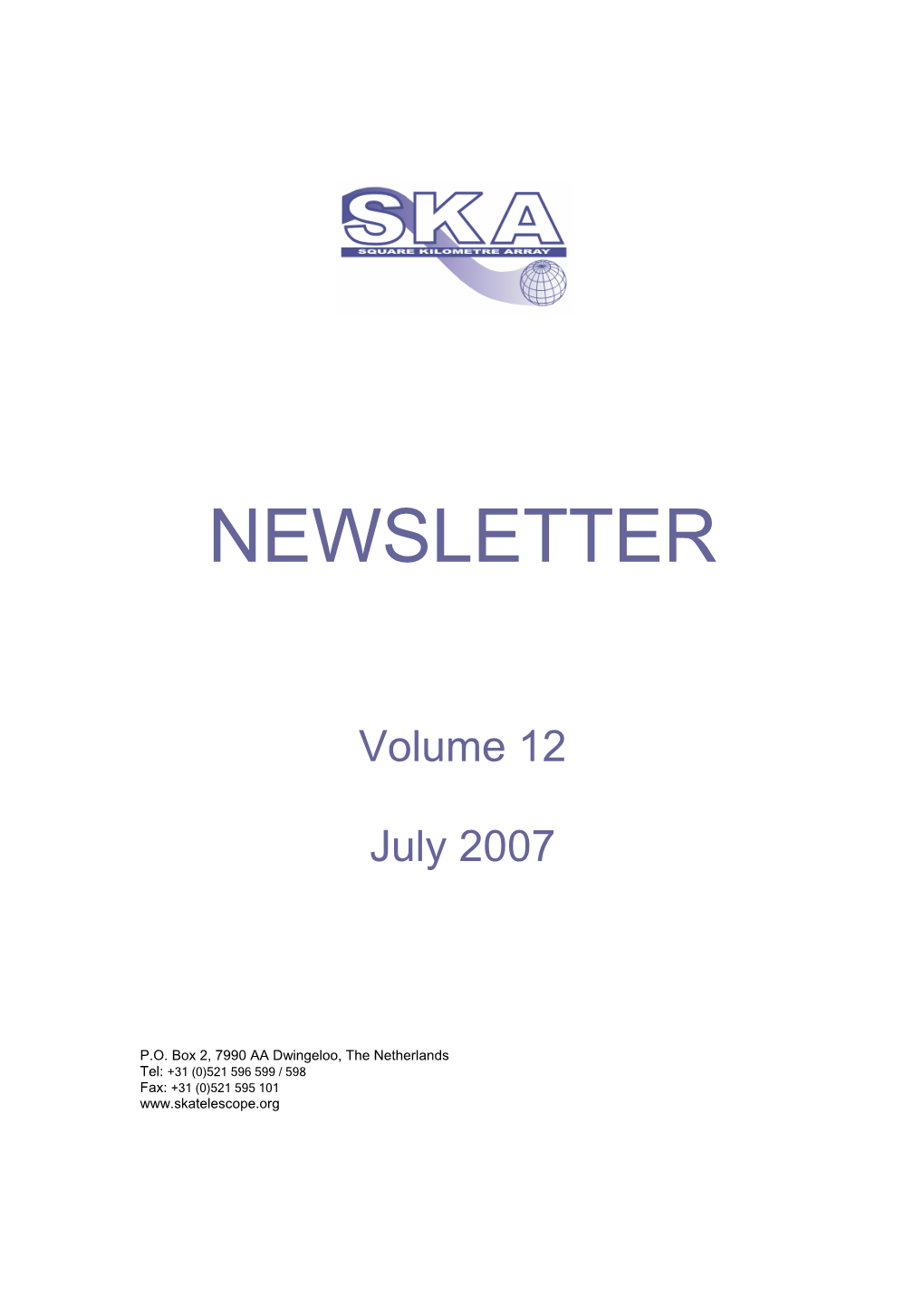 Newsletter Volume 12