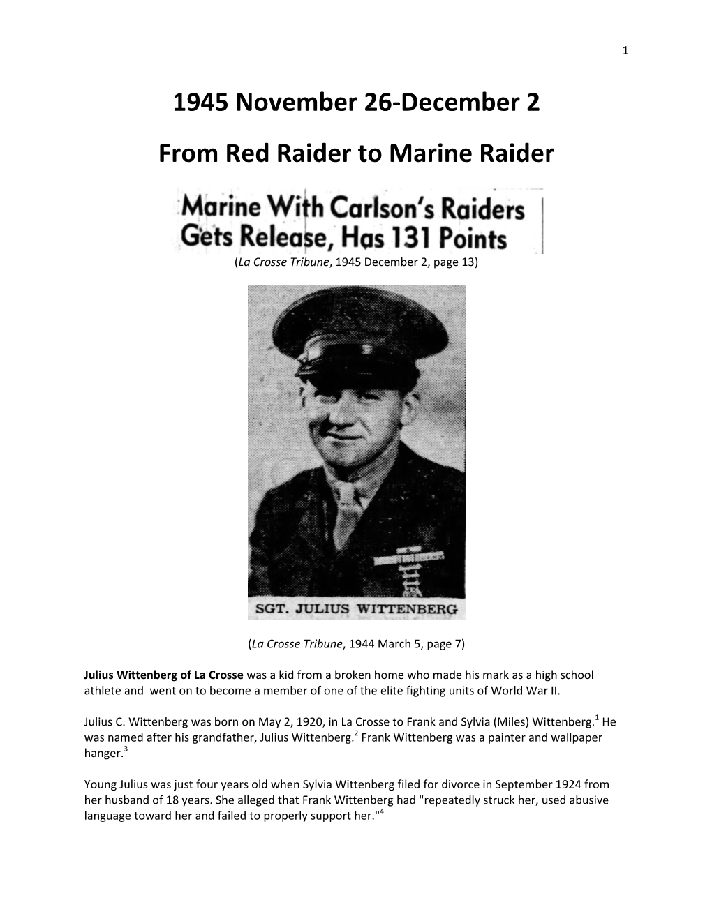 1945 November 26-December 2 from Red Raider to Marine Raider