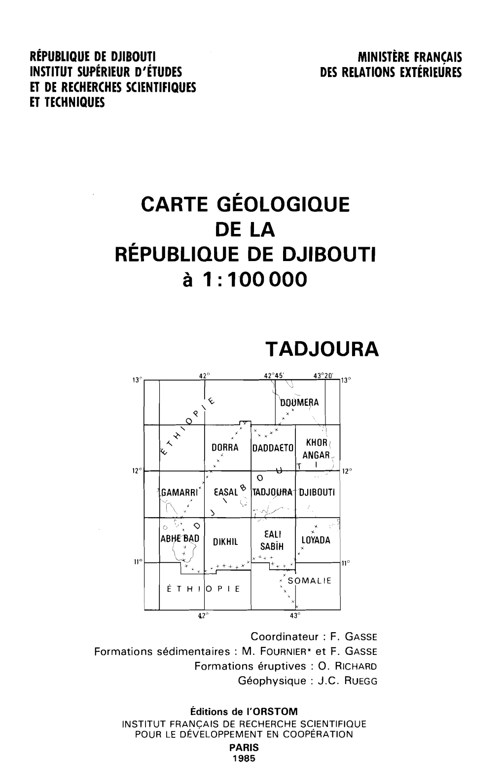 Carte Géologique De La République De Djibouti À 1/100