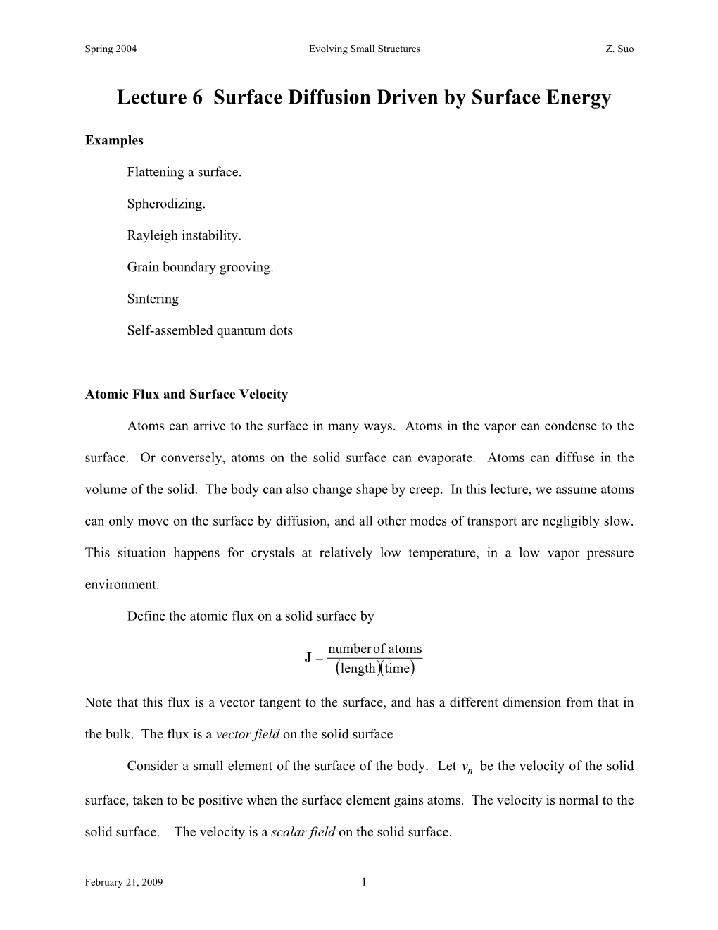 Surface Diffusion Driven by Surface Energy