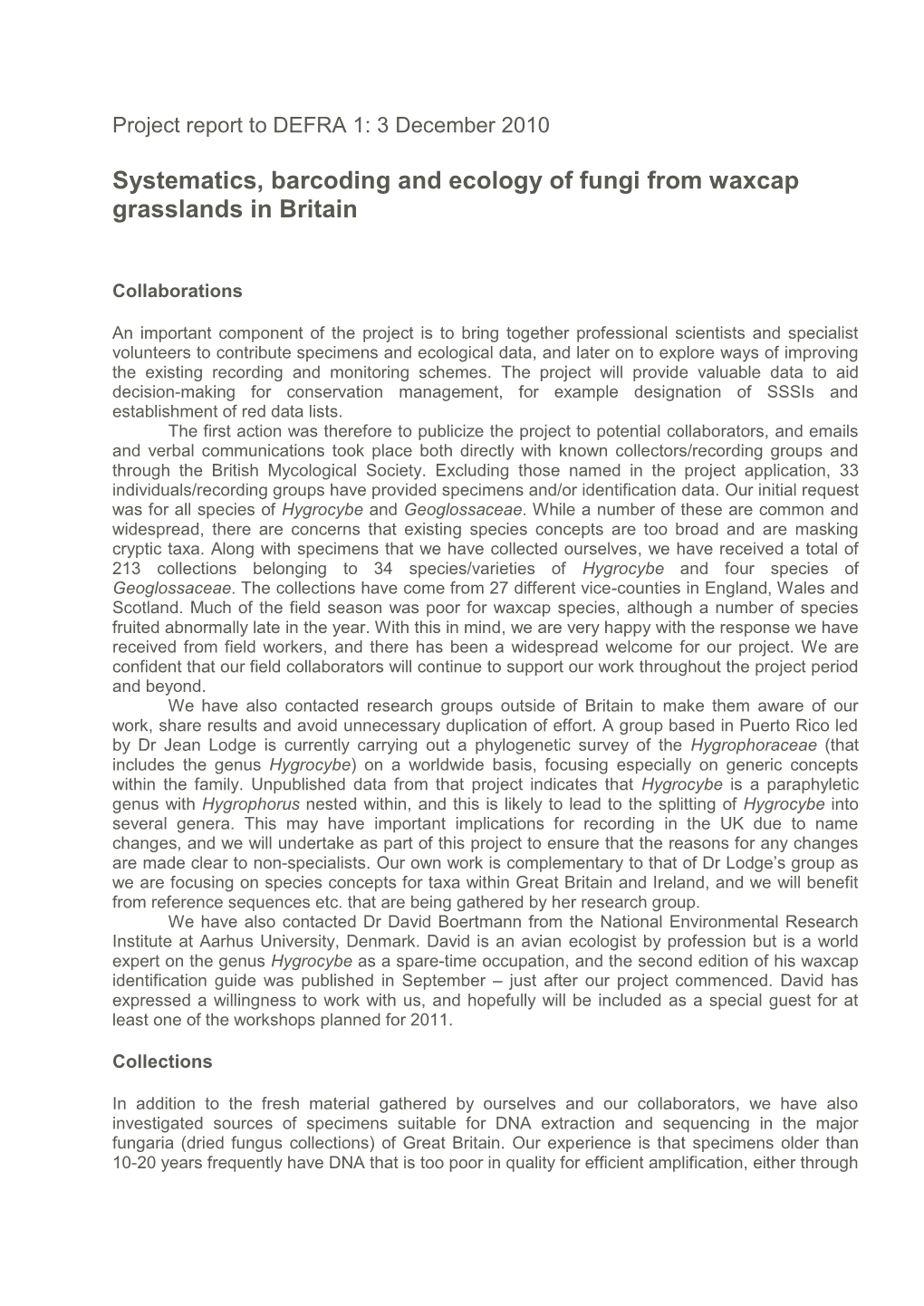 Systematics, Barcoding and Ecology of Fungi from Waxcap Grasslands in Britain