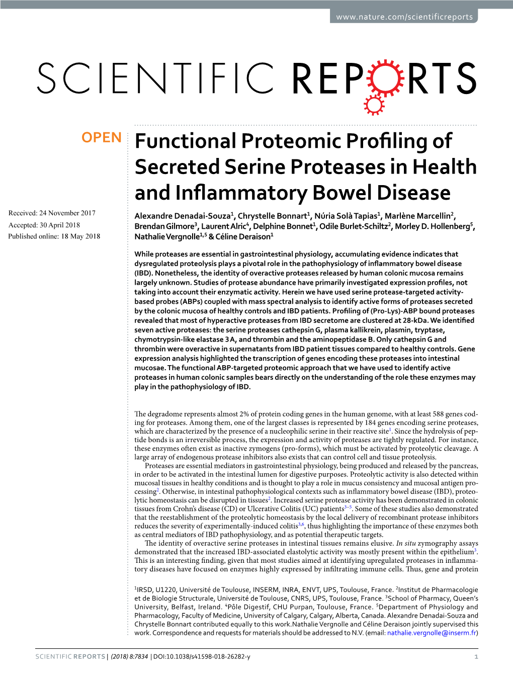 Functional Proteomic Profiling of Secreted Serine Proteases In