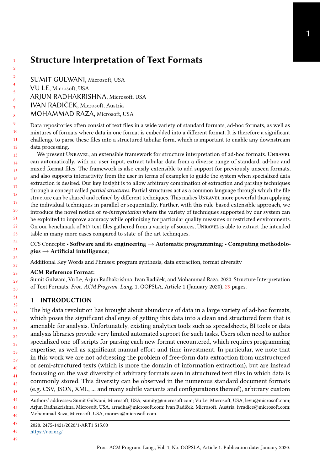 Structure Interpretation of Text Formats