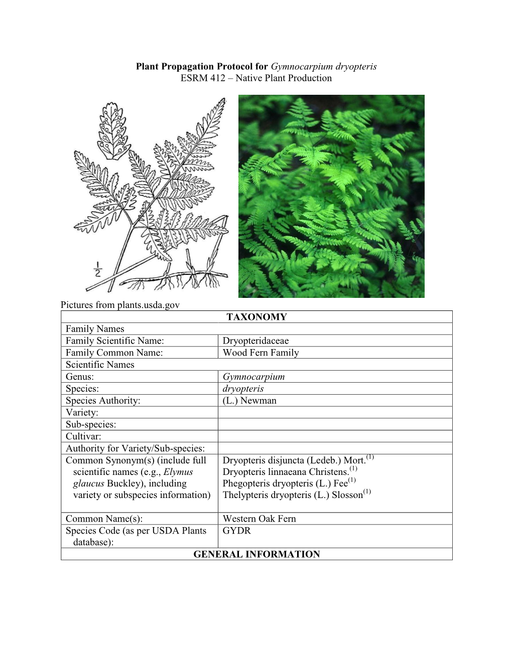 Draft Plant Propagation Protocol