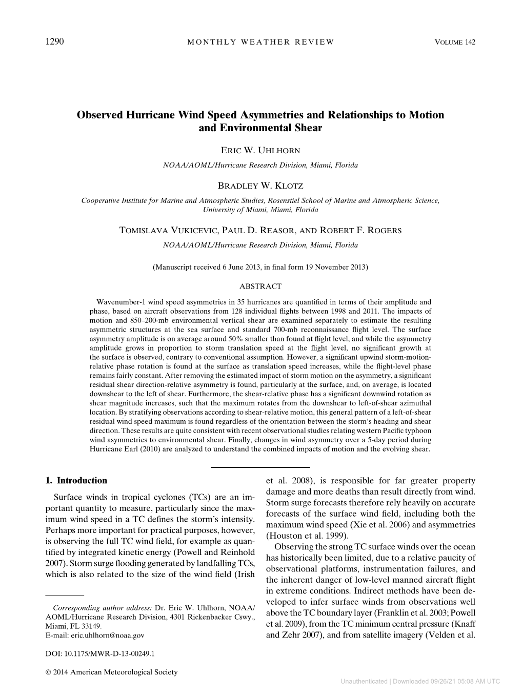 Observed Hurricane Wind Speed Asymmetries and Relationships to Motion and Environmental Shear