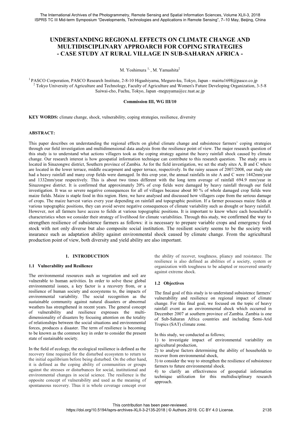 Understanding Regional Effects on Climate Change and Multidisciplinary Approarch for Coping Strategies - Case Study at Rural Village in Sub-Saharan Africa