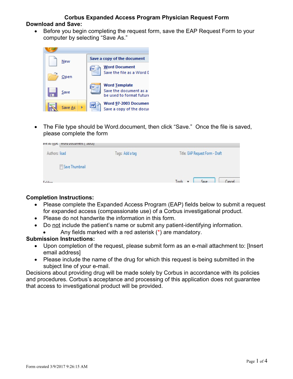 EAP Request Form - Draft