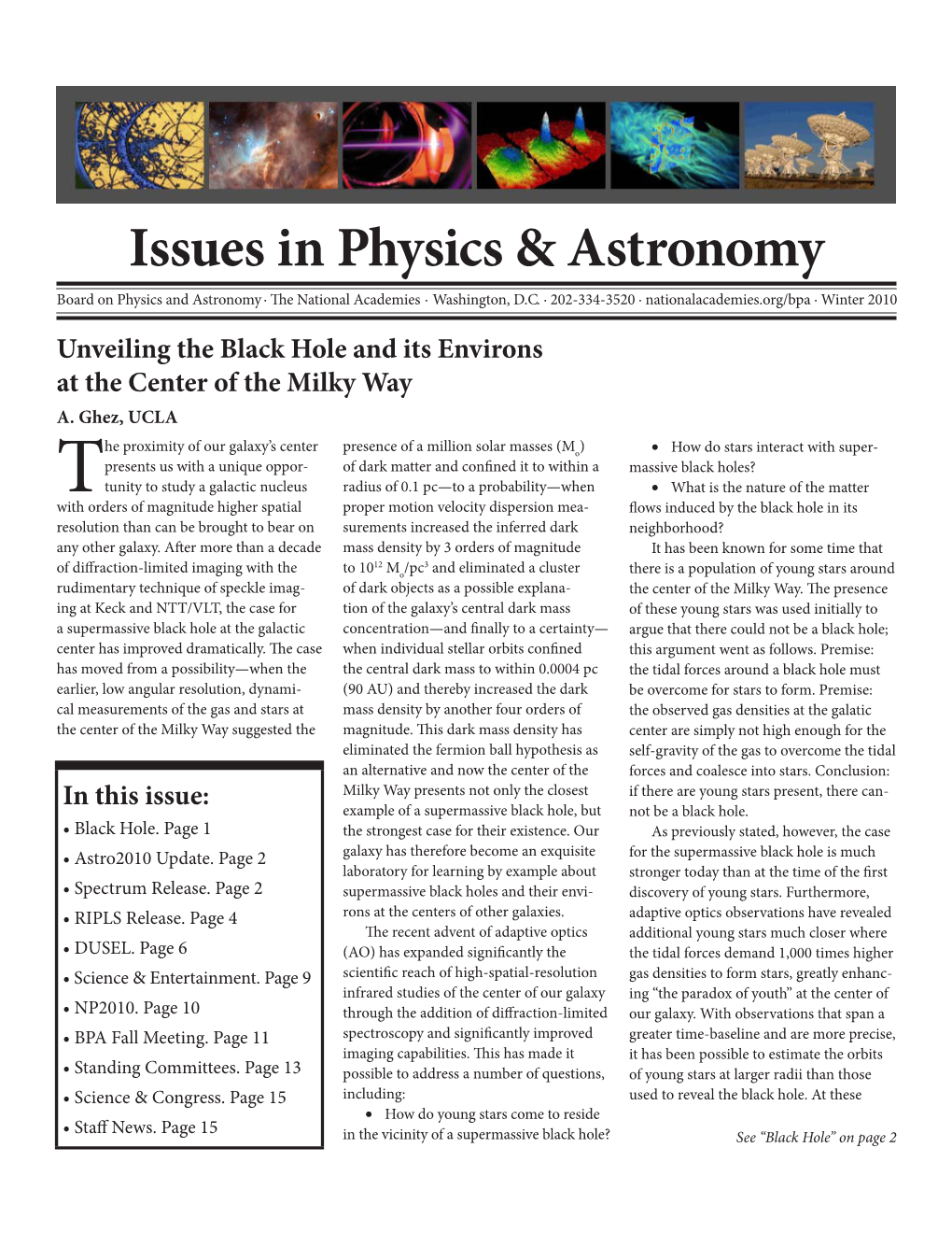 Issues in Physics & Astronomy