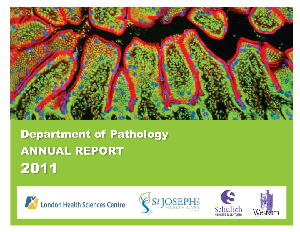 Department of Pathology ANNUAL REPORT 2011 TABLE of CONTENTS