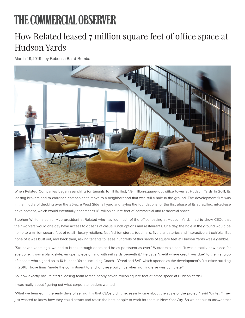 How Related Leased 7 Million Square Feet of Office Space at Hudson Yards