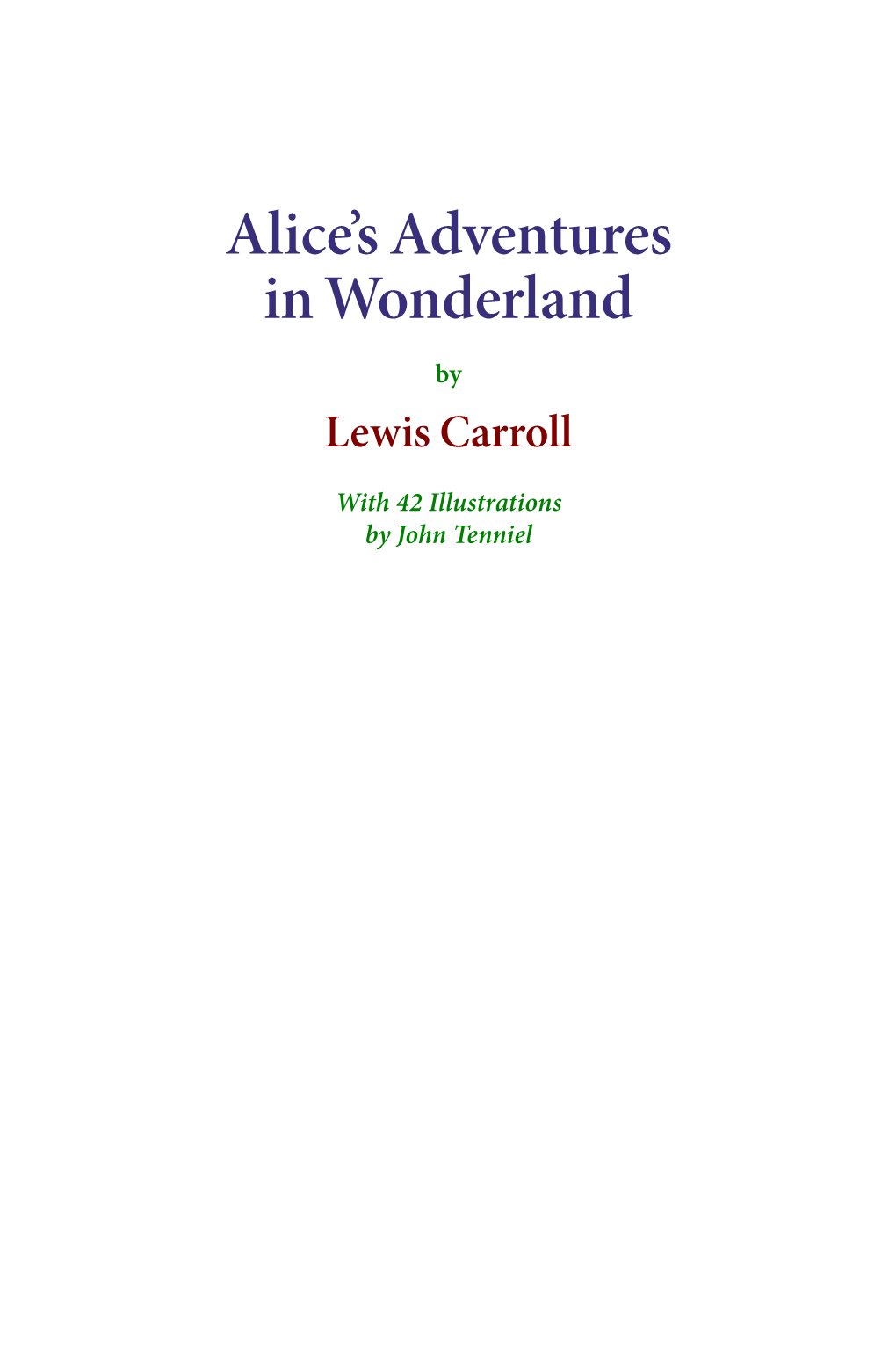 Alice's Adventures in Wonderland