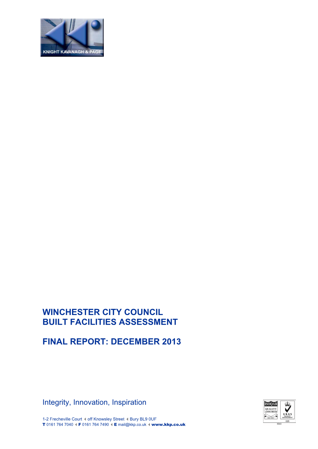 Winchester Built Facilities Assessment 2014