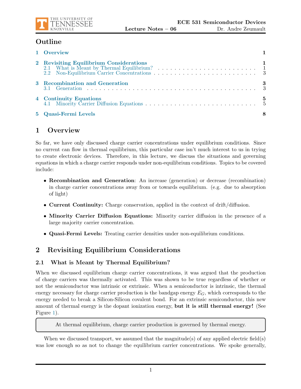 Non-Equilibrium Carrier Concentrations