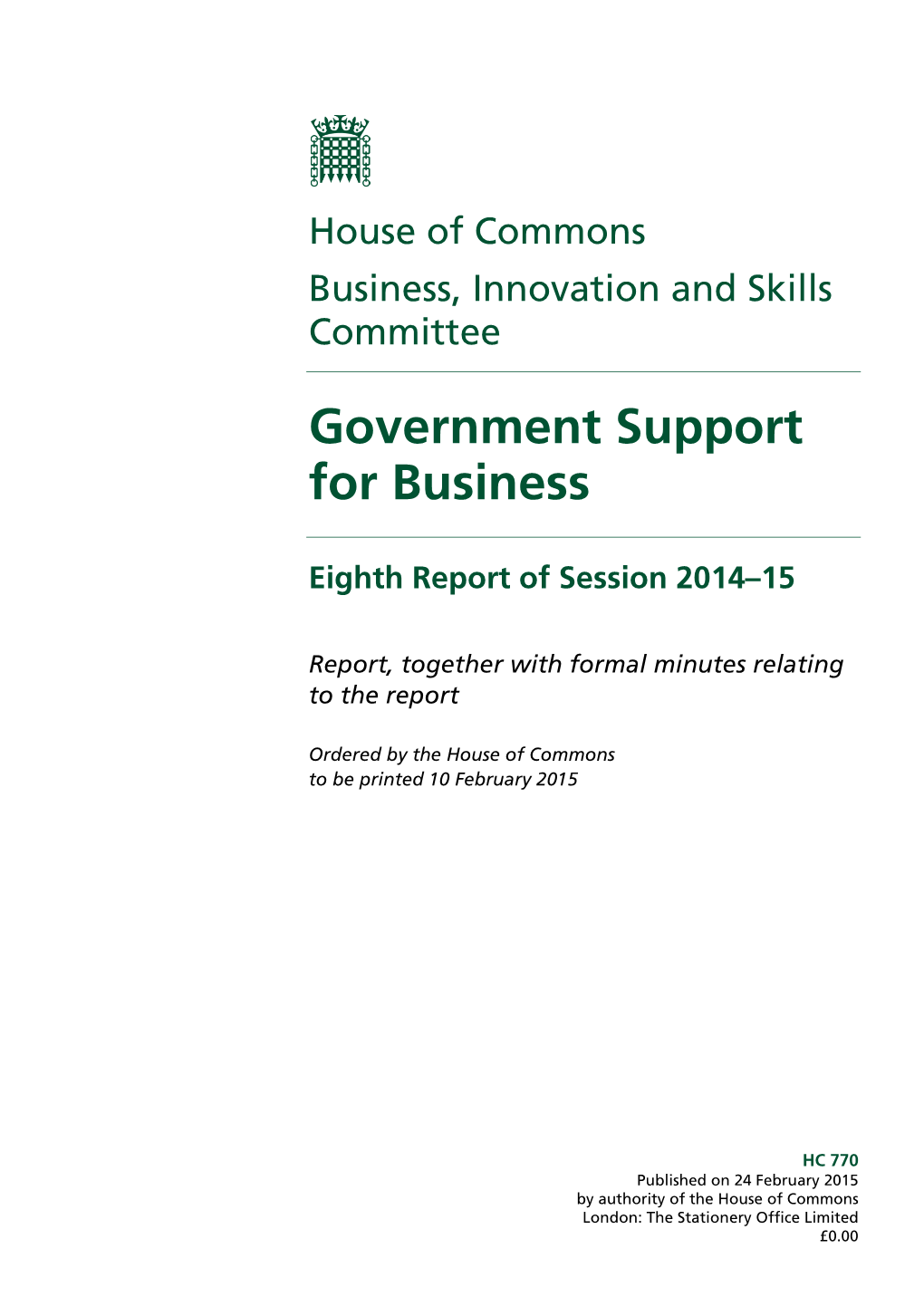 Government Support for Business