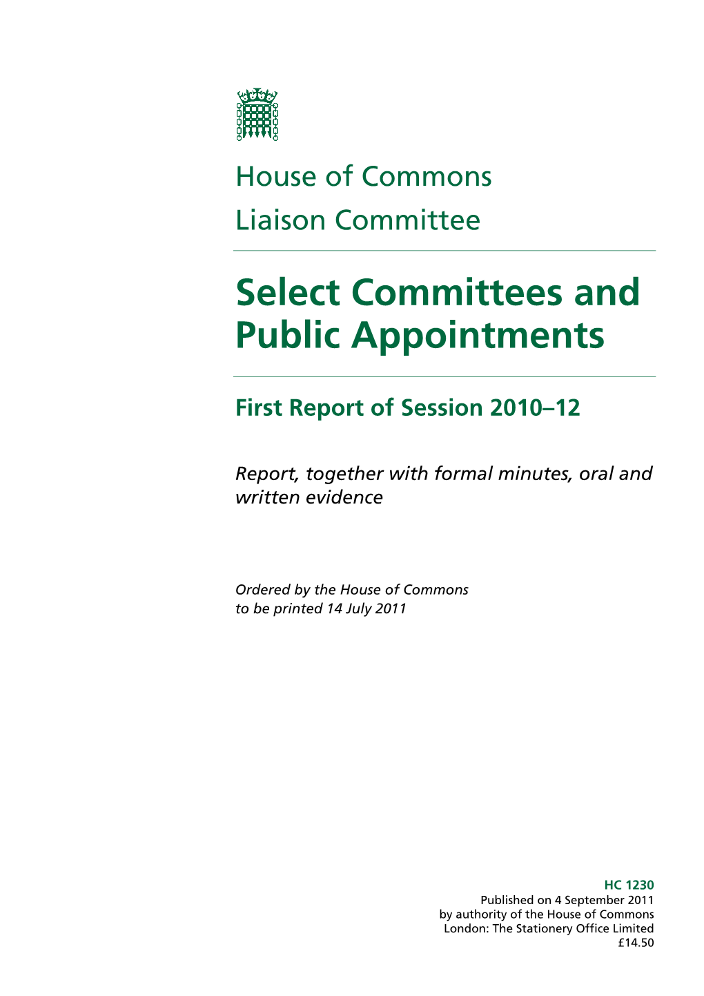 Select Committees and Public Appointments