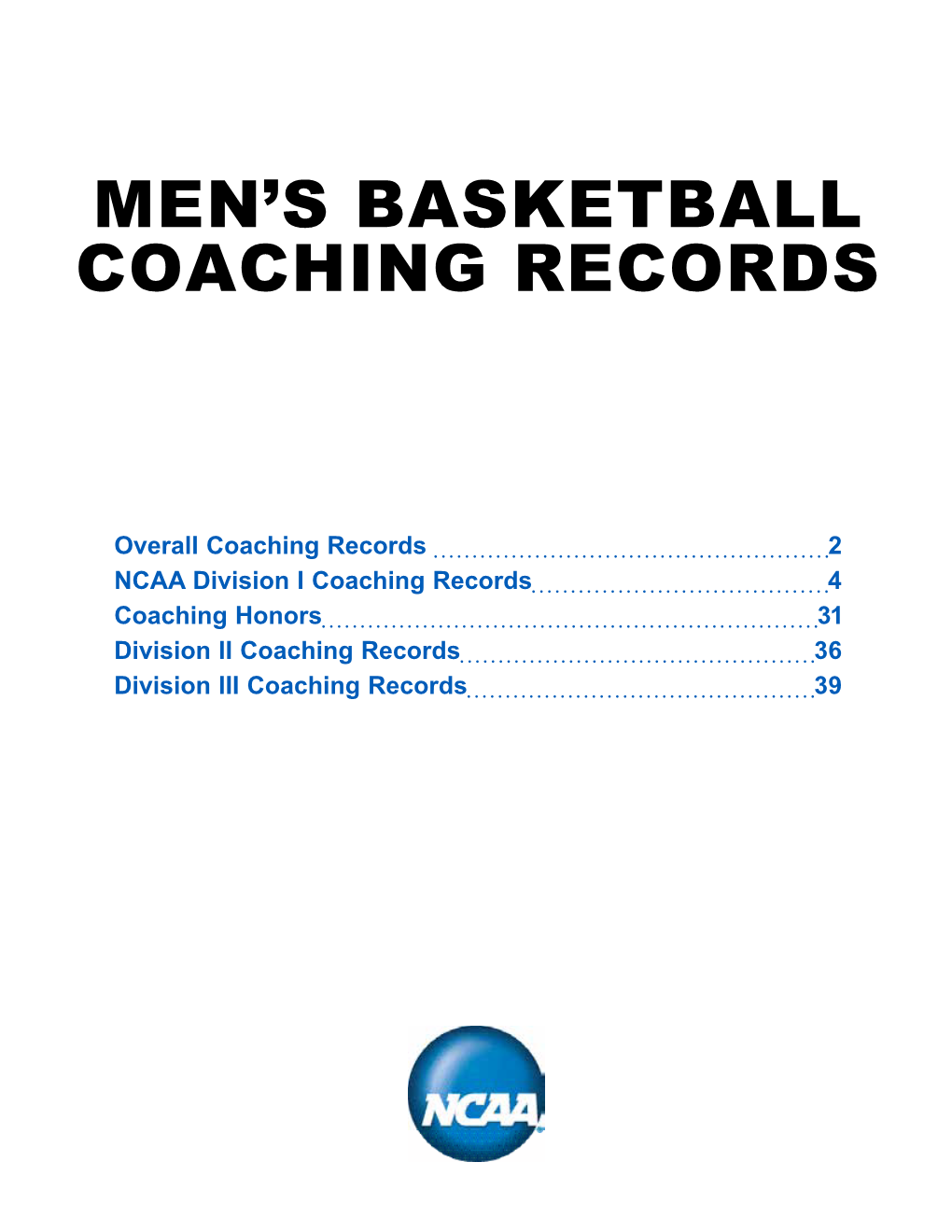 Men's Basketball Coaching Records