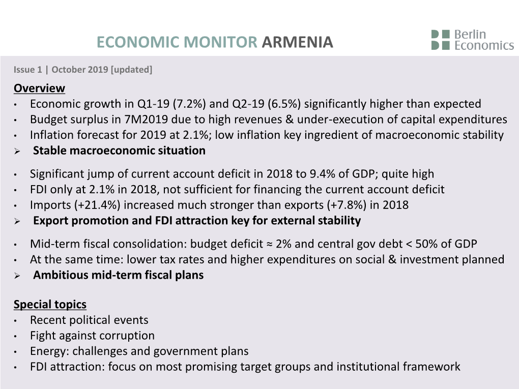 Download Economic Monitor Armenia