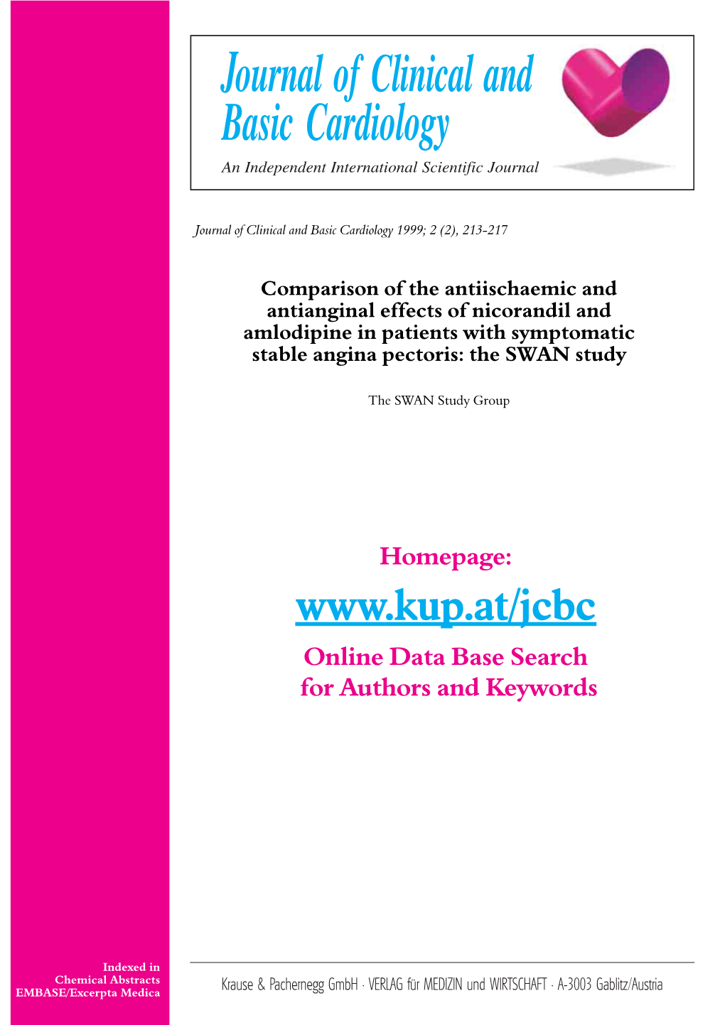 Comparison of the Antiischaemic and Antianginal Effects of Nicorandil and Amlodipine in Patients with Symptomatic Stable Angina Pectoris: the SWAN Study