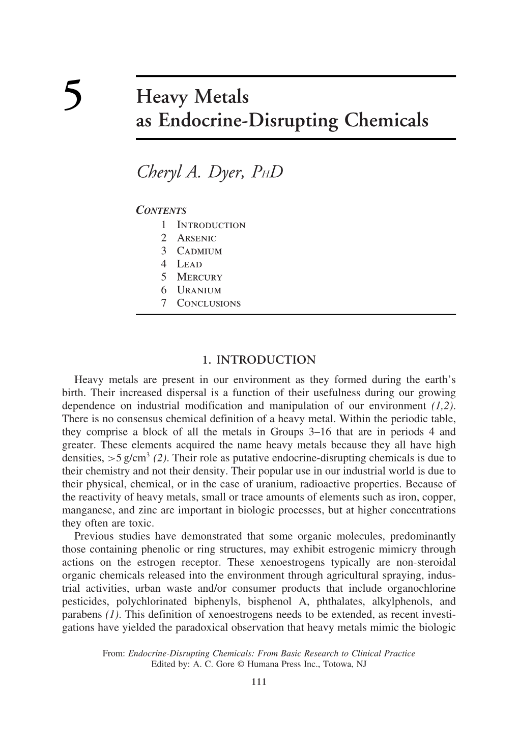 5 Heavy Metals As Endocrine-Disrupting Chemicals