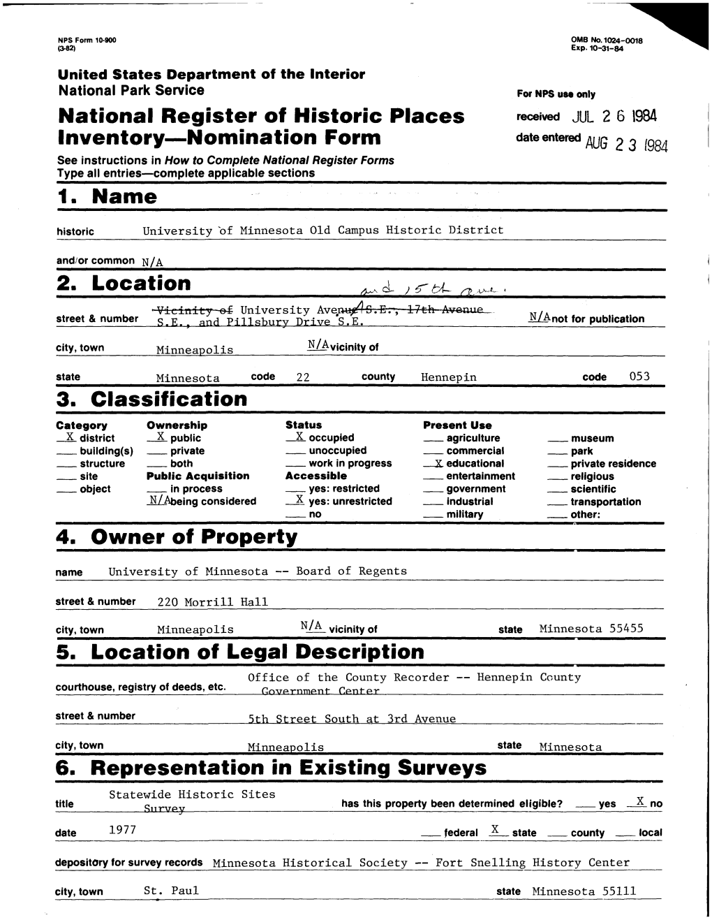 National Register of Historic Places Inventory-Nomination Form 1