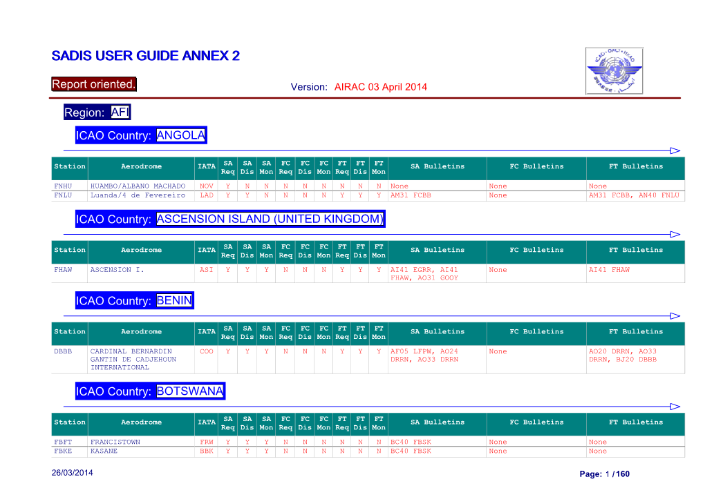 Sadis User Guide Annex 2