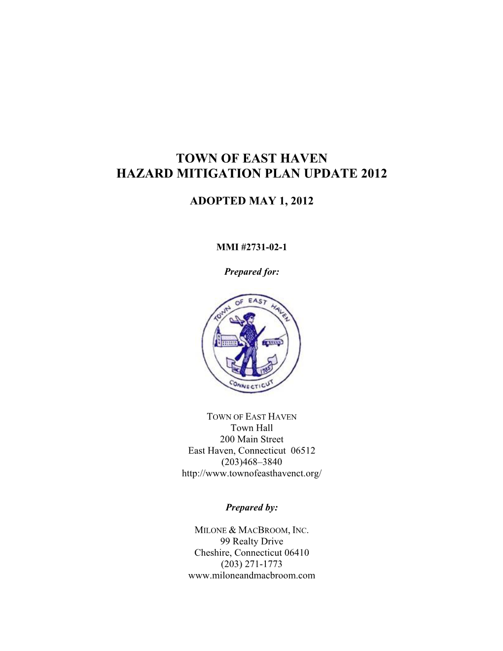 Town of East Haven Hazard Mitigation Plan Update 2012