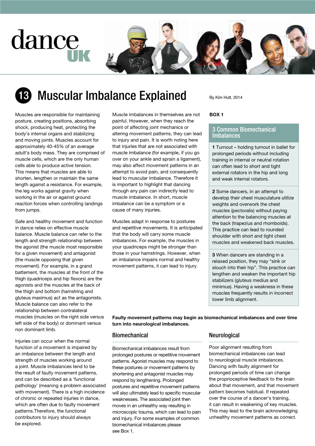 Muscle Imbalance Explained (4Pp).Qxp Layout 1 19/08/2014 10:46 Page 1