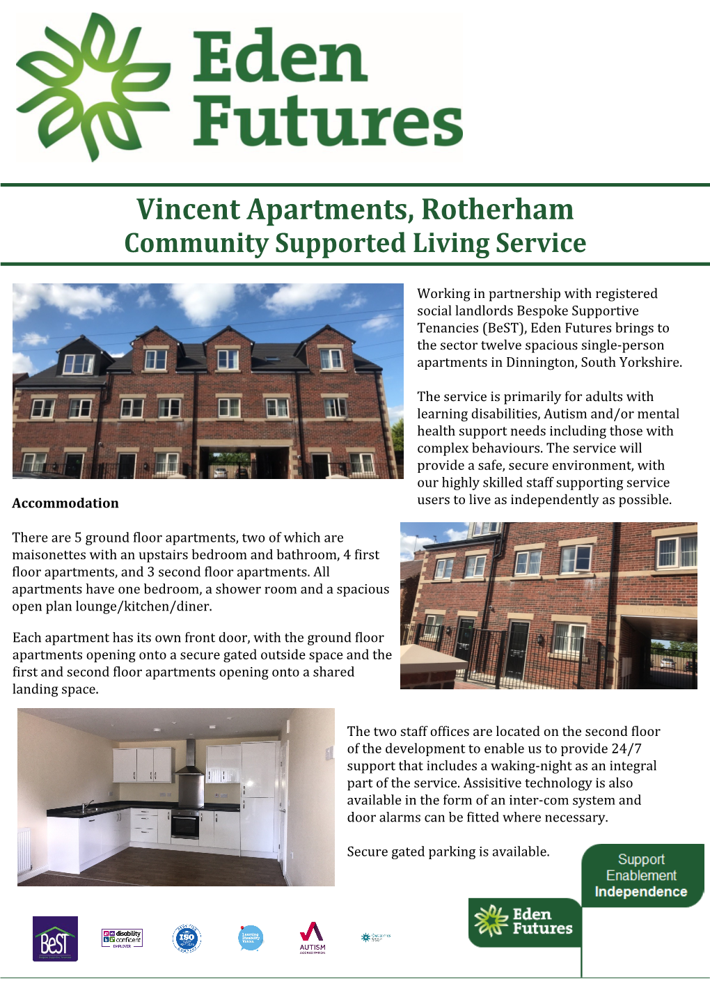 Vincent Apartments, Rotherham Community Supported Living Service