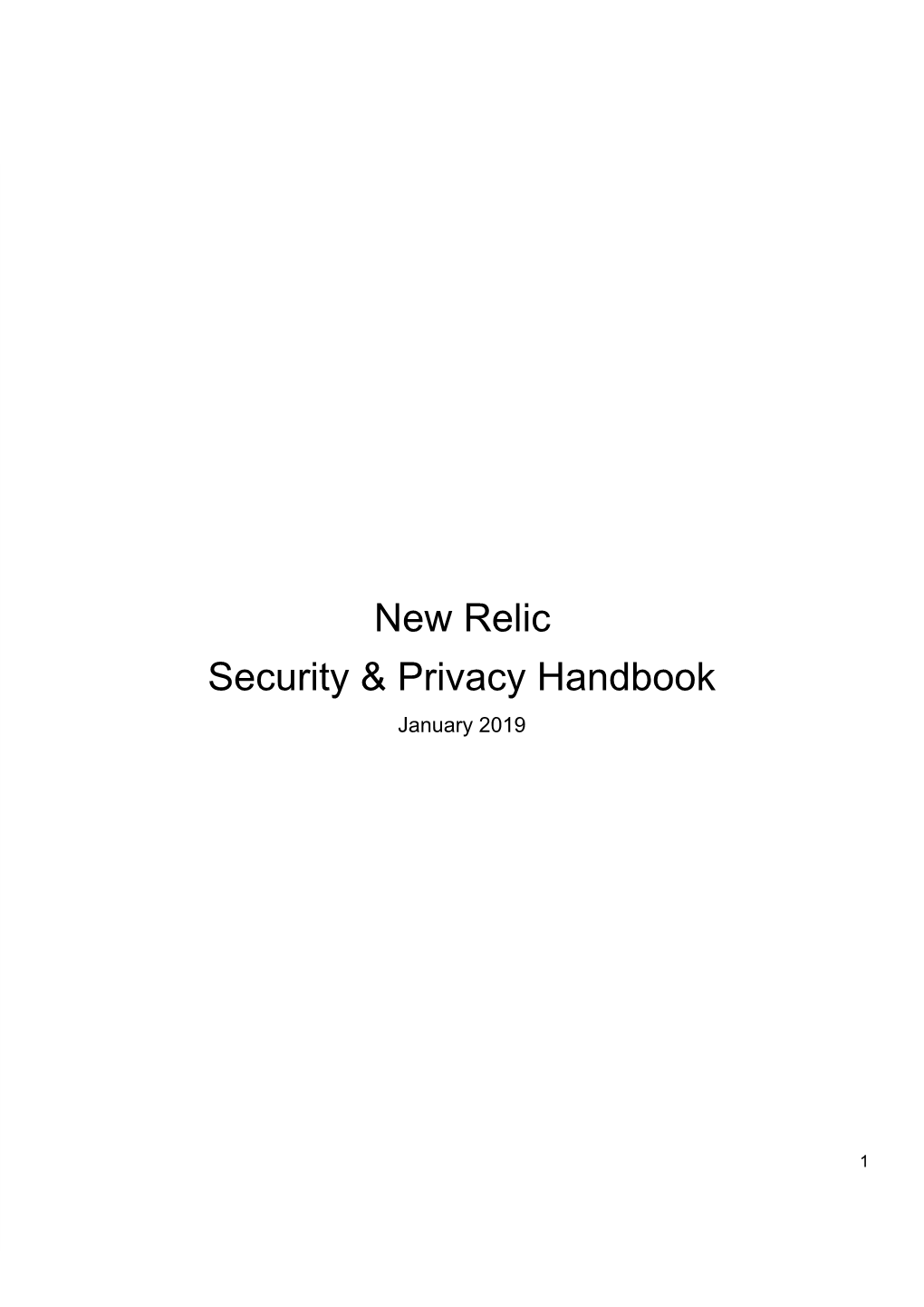 New Relic Security & Privacy Handbook