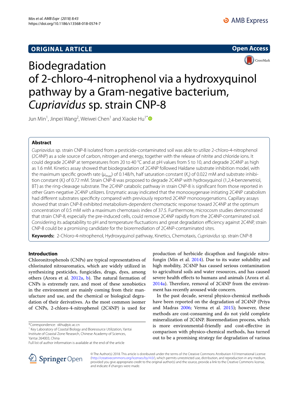 Biodegradation of 2-Chloro-4-Nitrophenol Via A