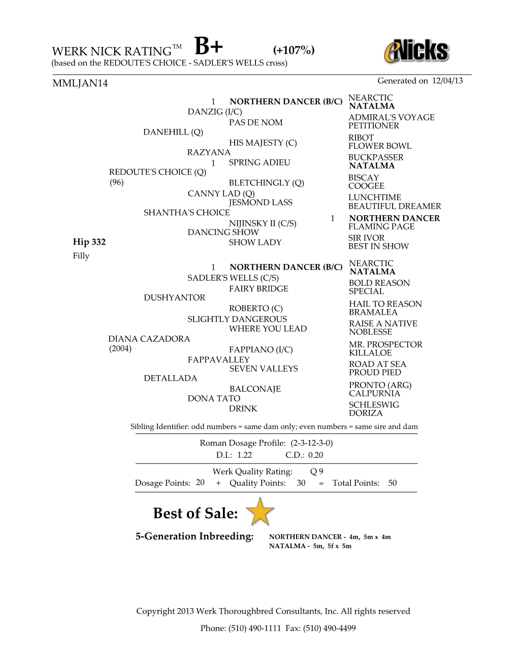 Pedigree Rating and Explanation