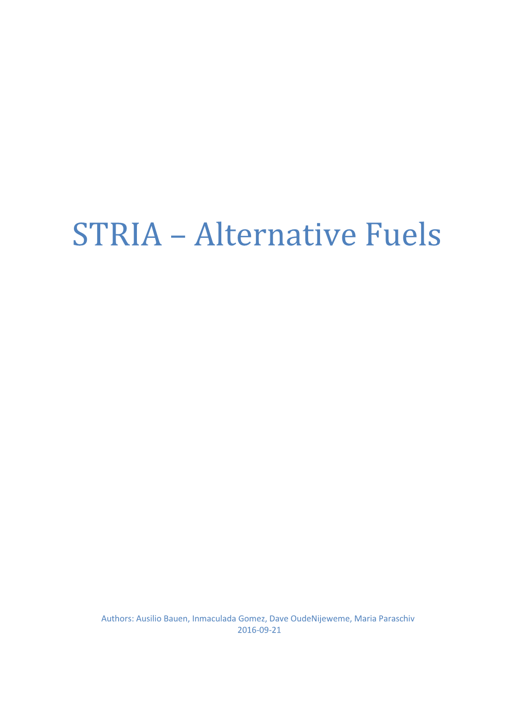 STRIA – Alternative Fuels