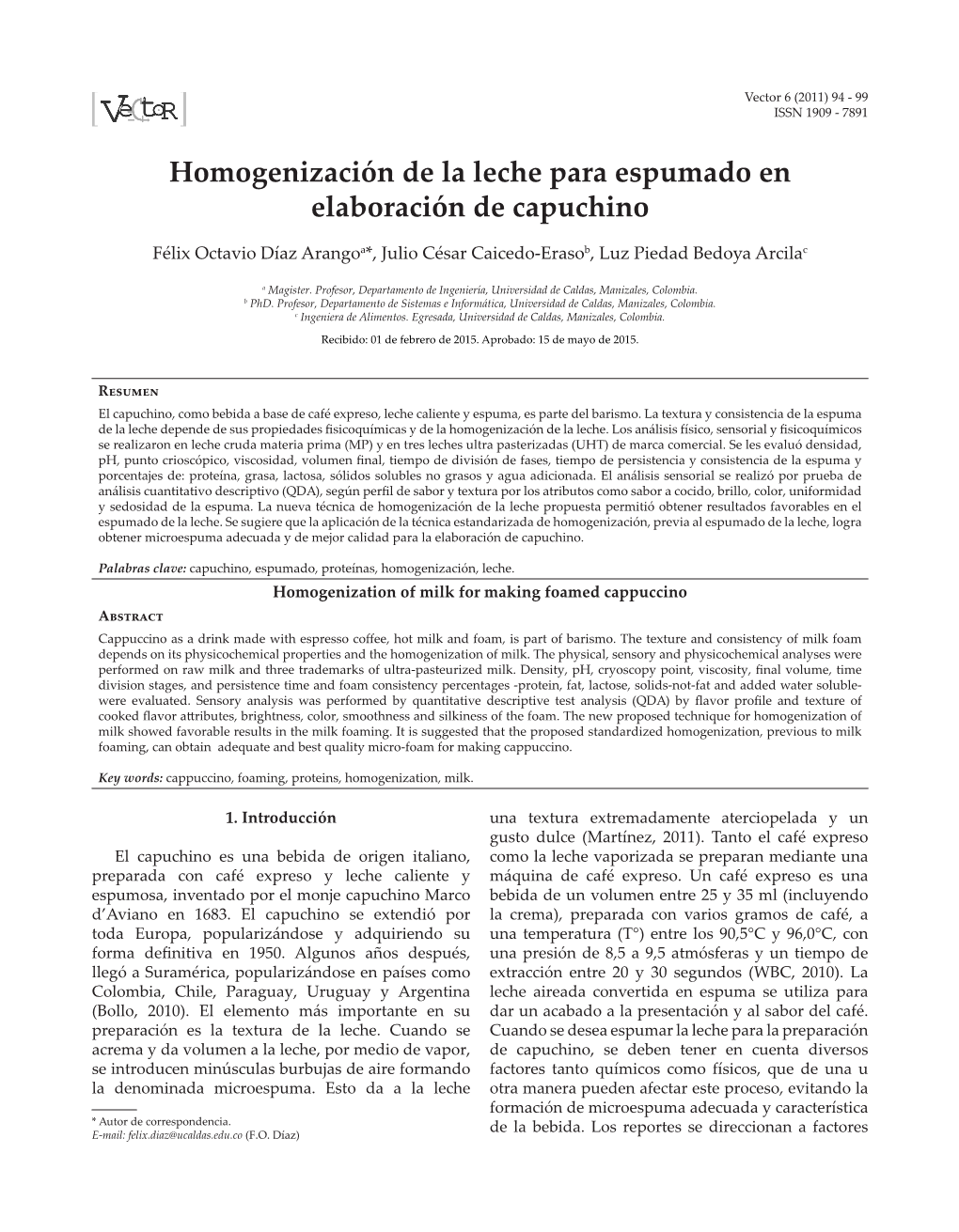 Homogenización De La Leche Para Espumado En Elaboración De Capuchino