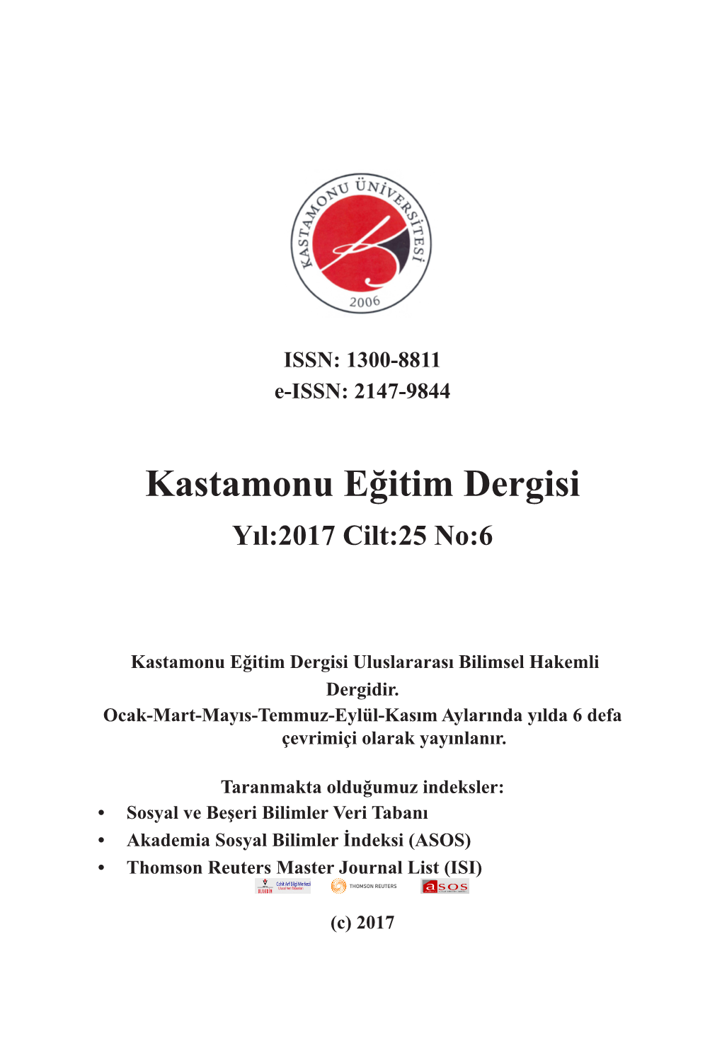 Kastamonu Eğitim Dergisi Yıl:2017 Cilt:25 No:6