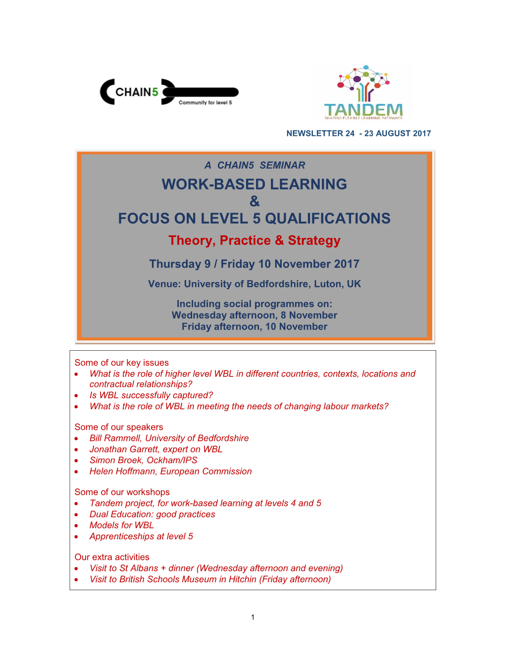 Work-Based Learning & Focus on Level 5 Qualifications