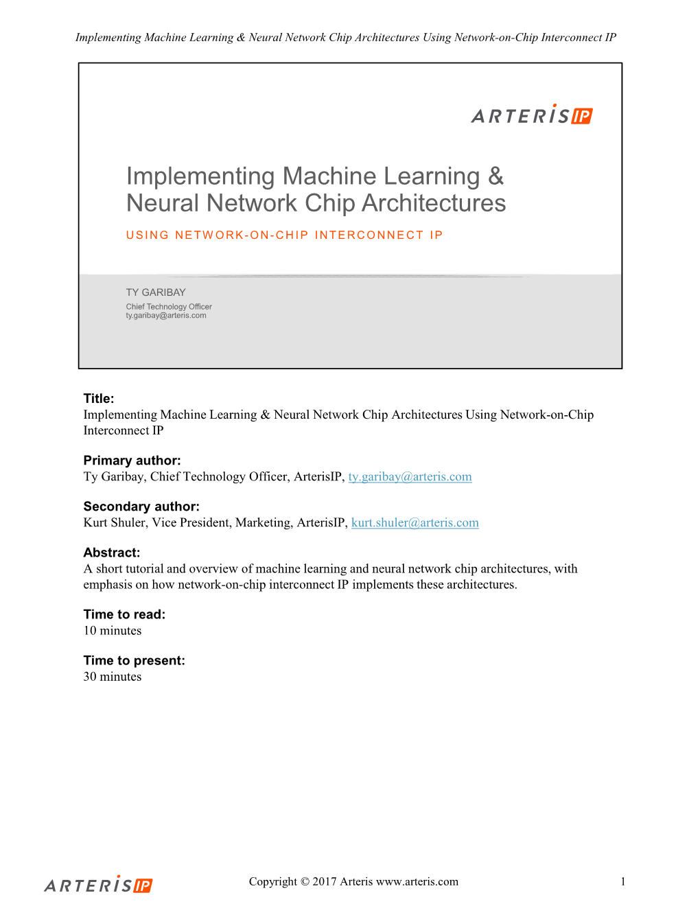 Implementing Machine Learning & Neural Network Chip