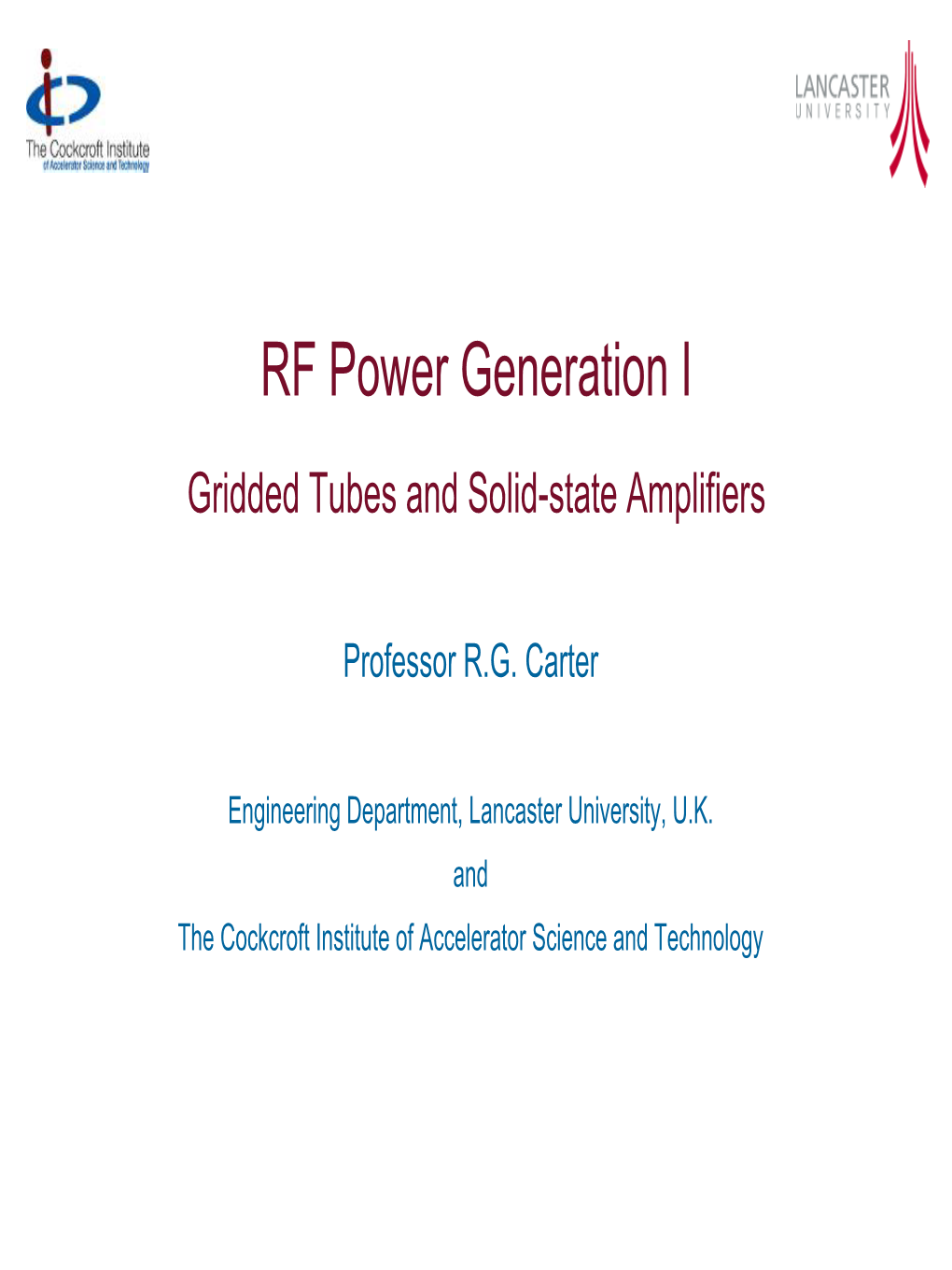 RF Power Generation I