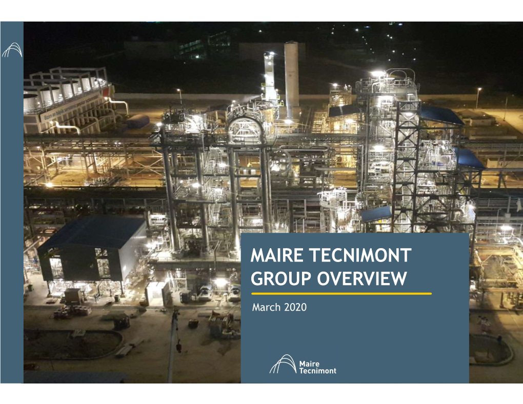 Maire Tecnimont Corporate Profile March 2020.Pdf