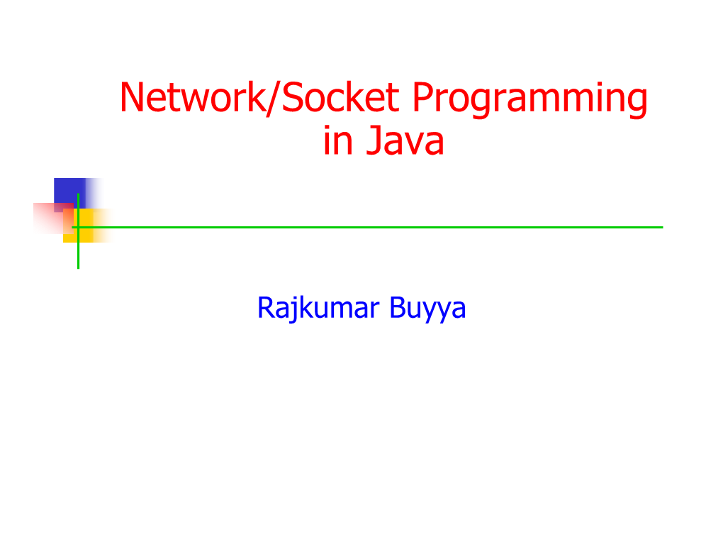 Network/Socket Programming in Java