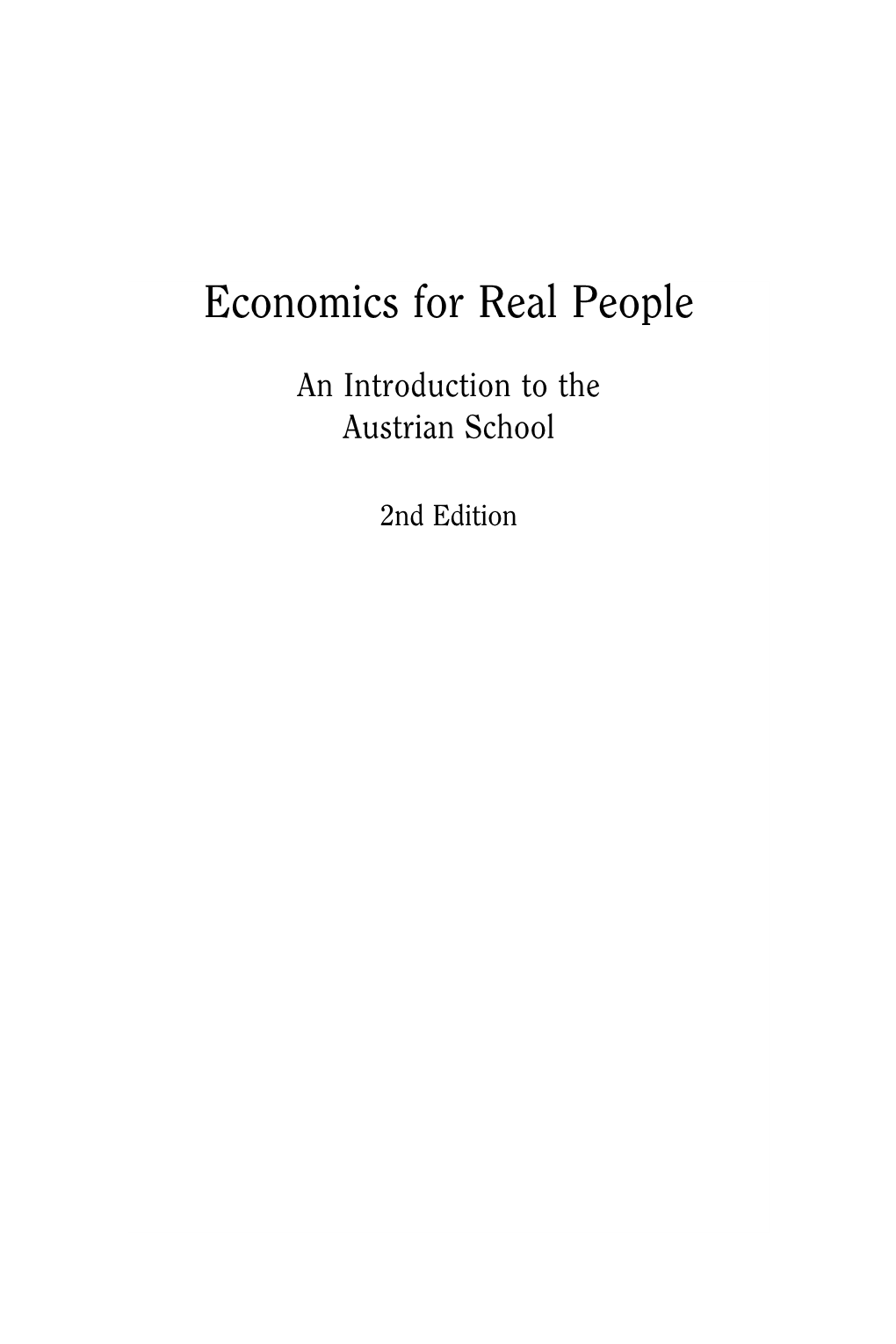 Economics for Real People