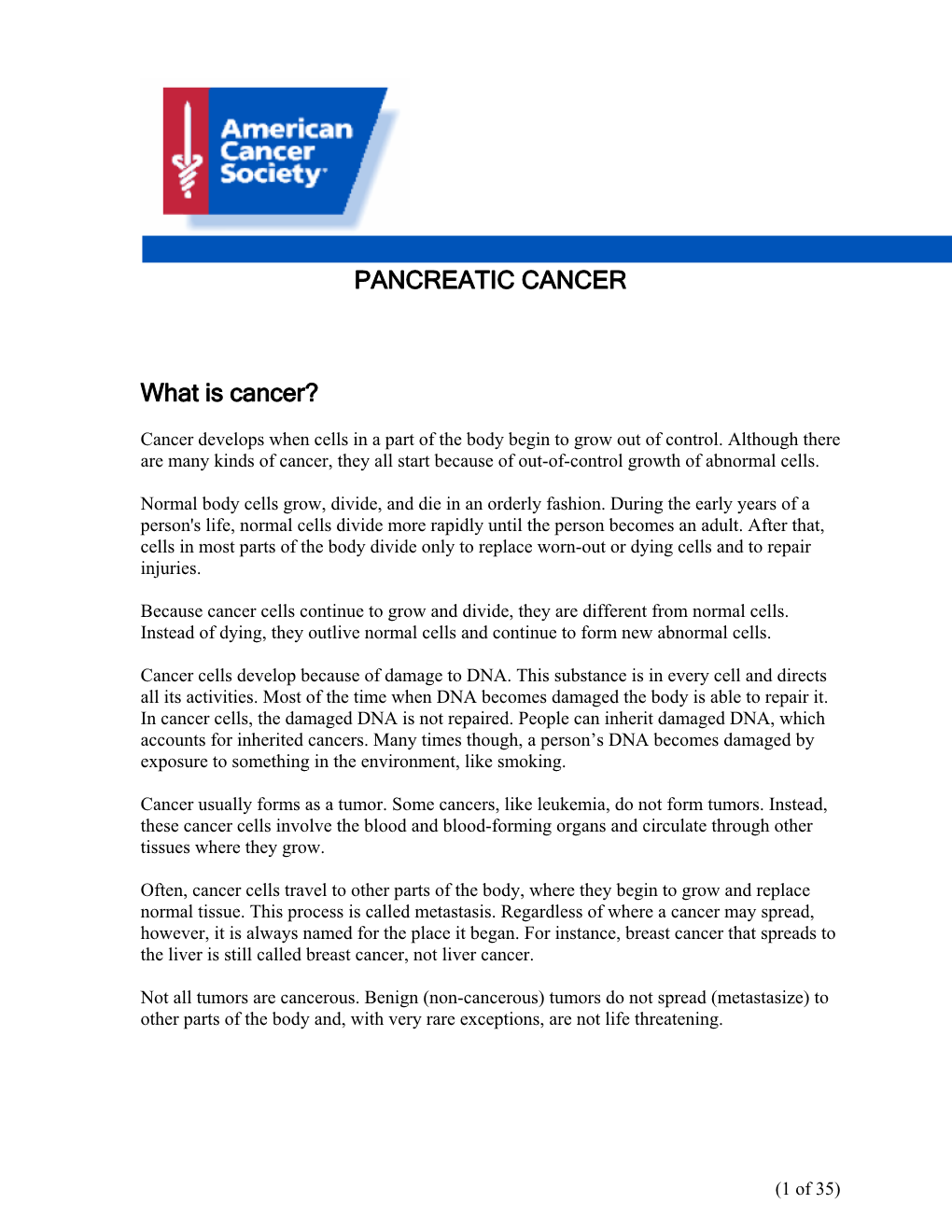 Pancreatic Cancer