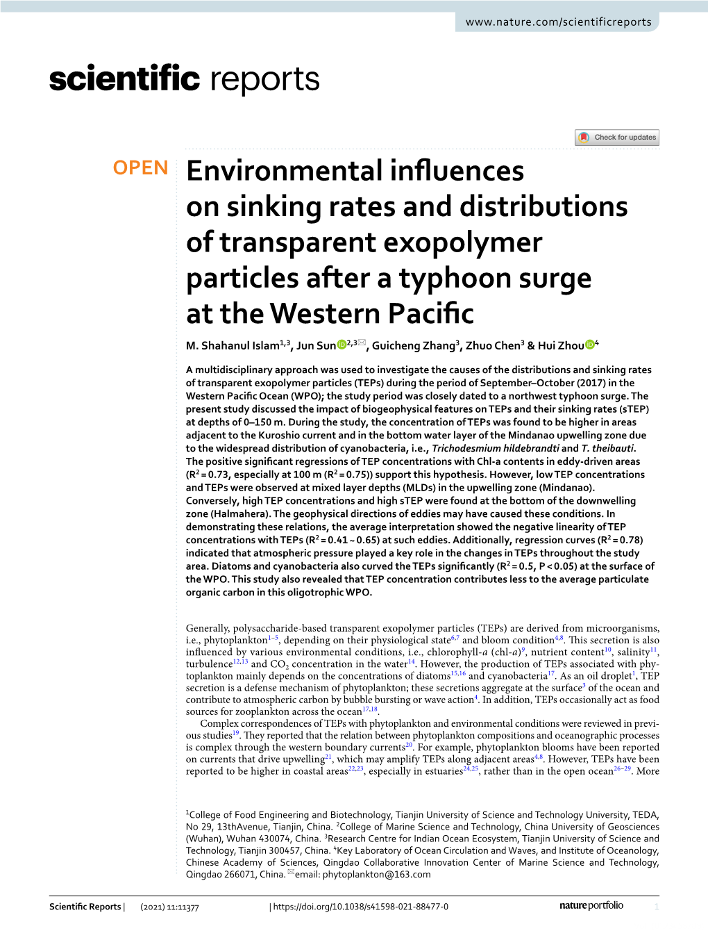 Environmental Influences on Sinking Rates and Distributions Of