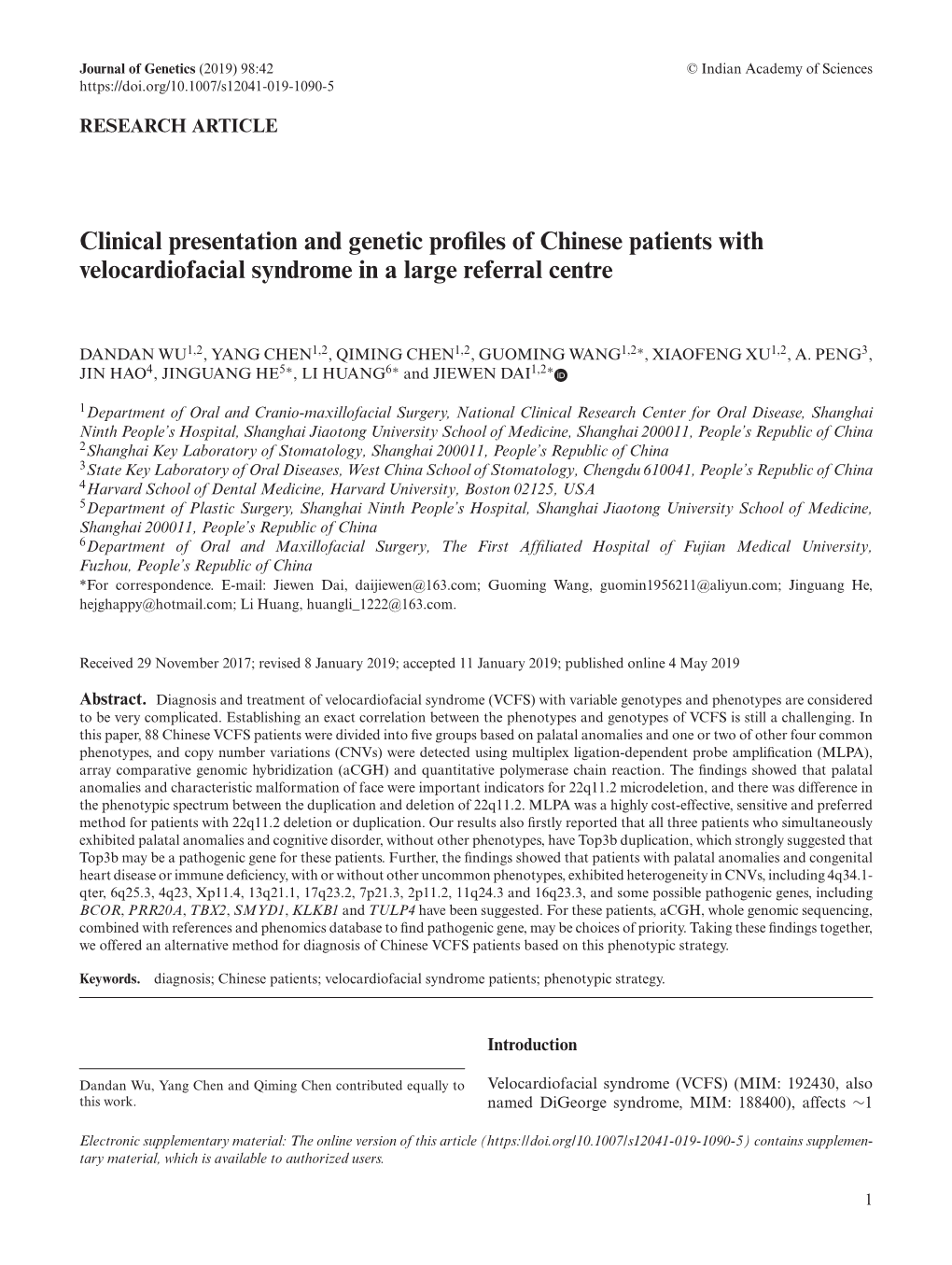 Clinical Presentation and Genetic Profiles of Chinese Patients With