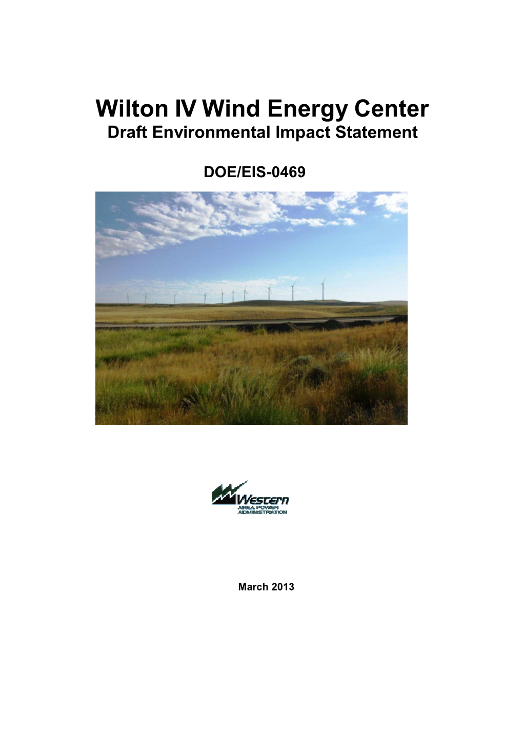 Wilton IV Wind Energy Center Draft Environmental Impact Statement