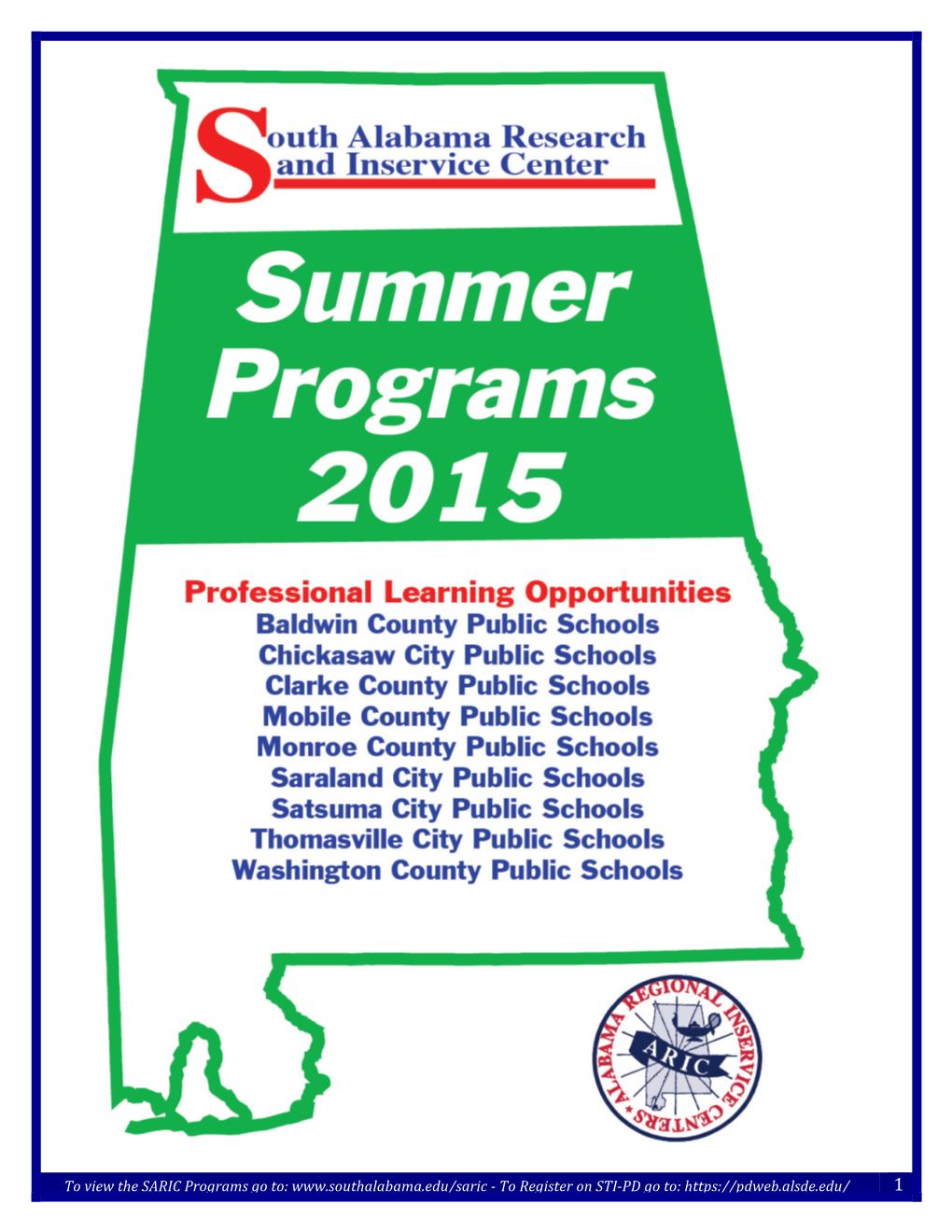 SARIC Summer Programs 2015