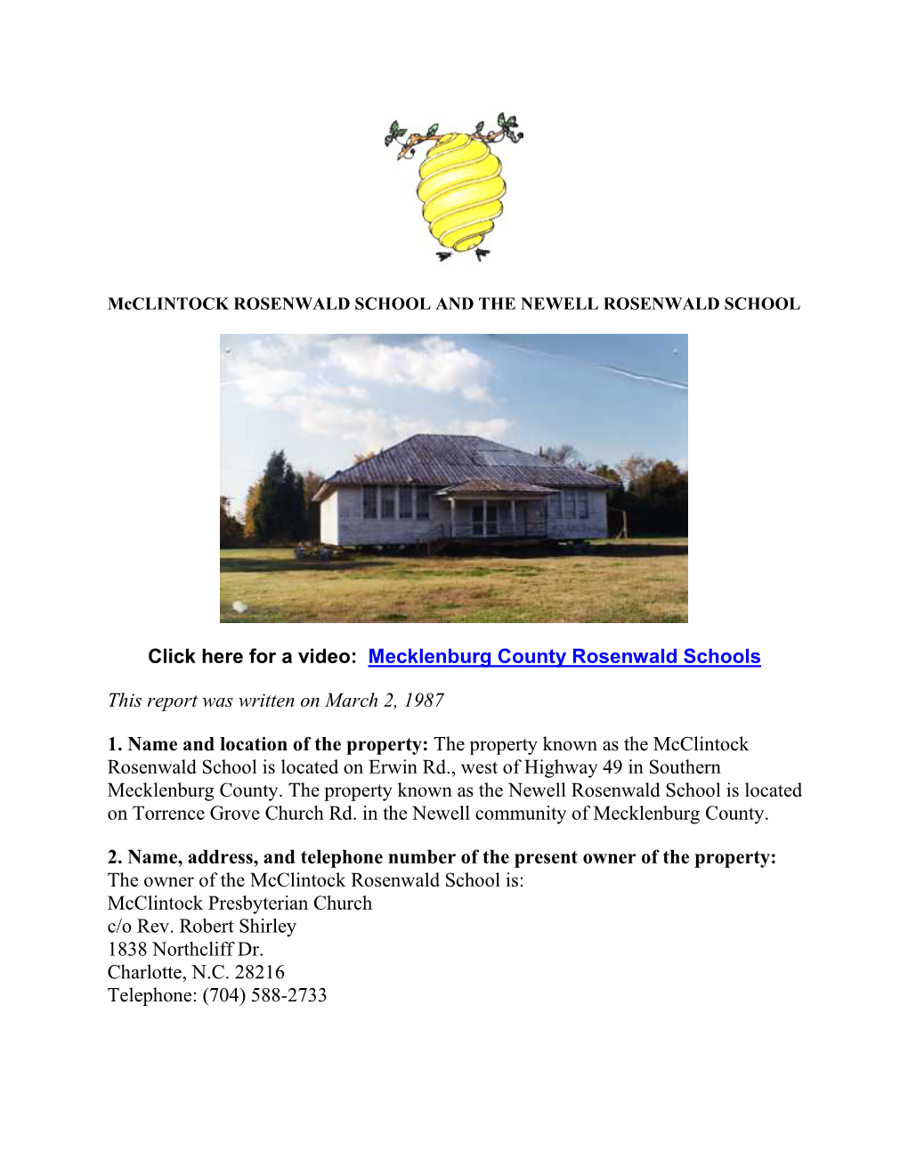 Mcclintock ROSENWALD SCHOOL and the NEWELL ROSENWALD SCHOOL