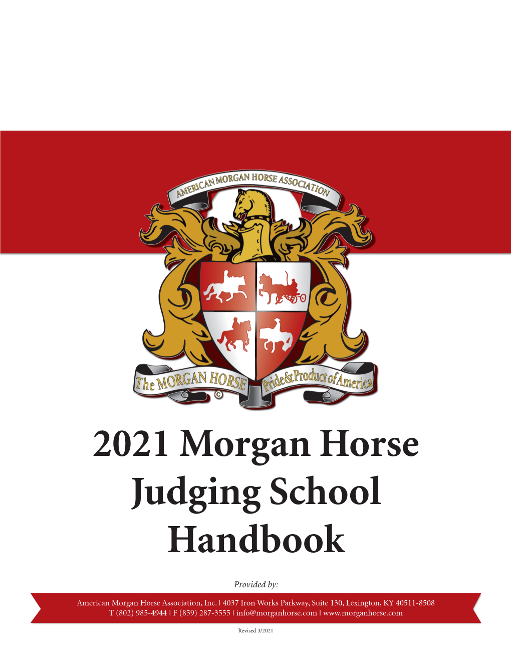 2021 Morgan Horse Judging School Handbook