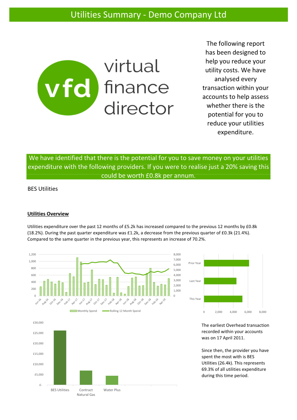 Utilities Summary - Demo Company Ltd