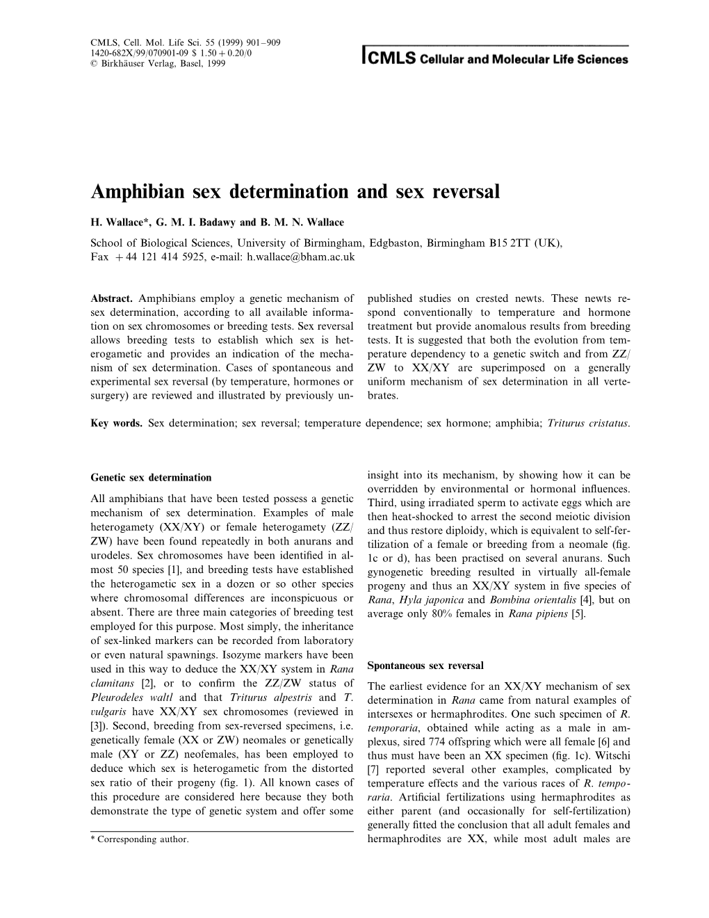 Amphibian Sex Determination and Sex Reversal