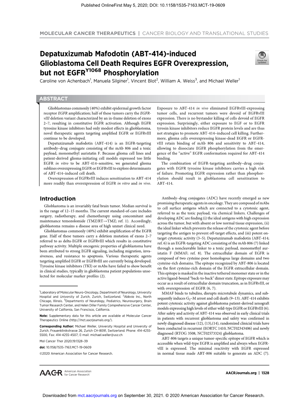 Depatuxizumab Mafodotin (ABT-414)